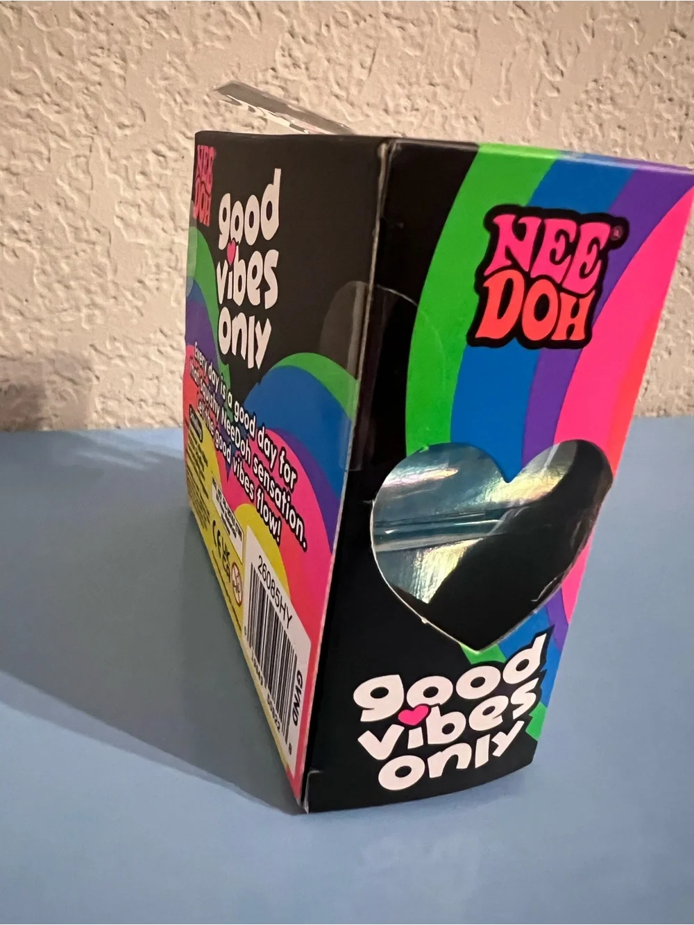 Authentic NeeDoh Good Vibes Only Heart Stress Toy - Blue